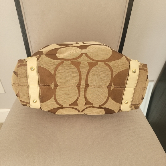 EUC Large Coach Carly Slouch Bag Purse Brown Signature Cs Print 2007 - Picture 4 of 13